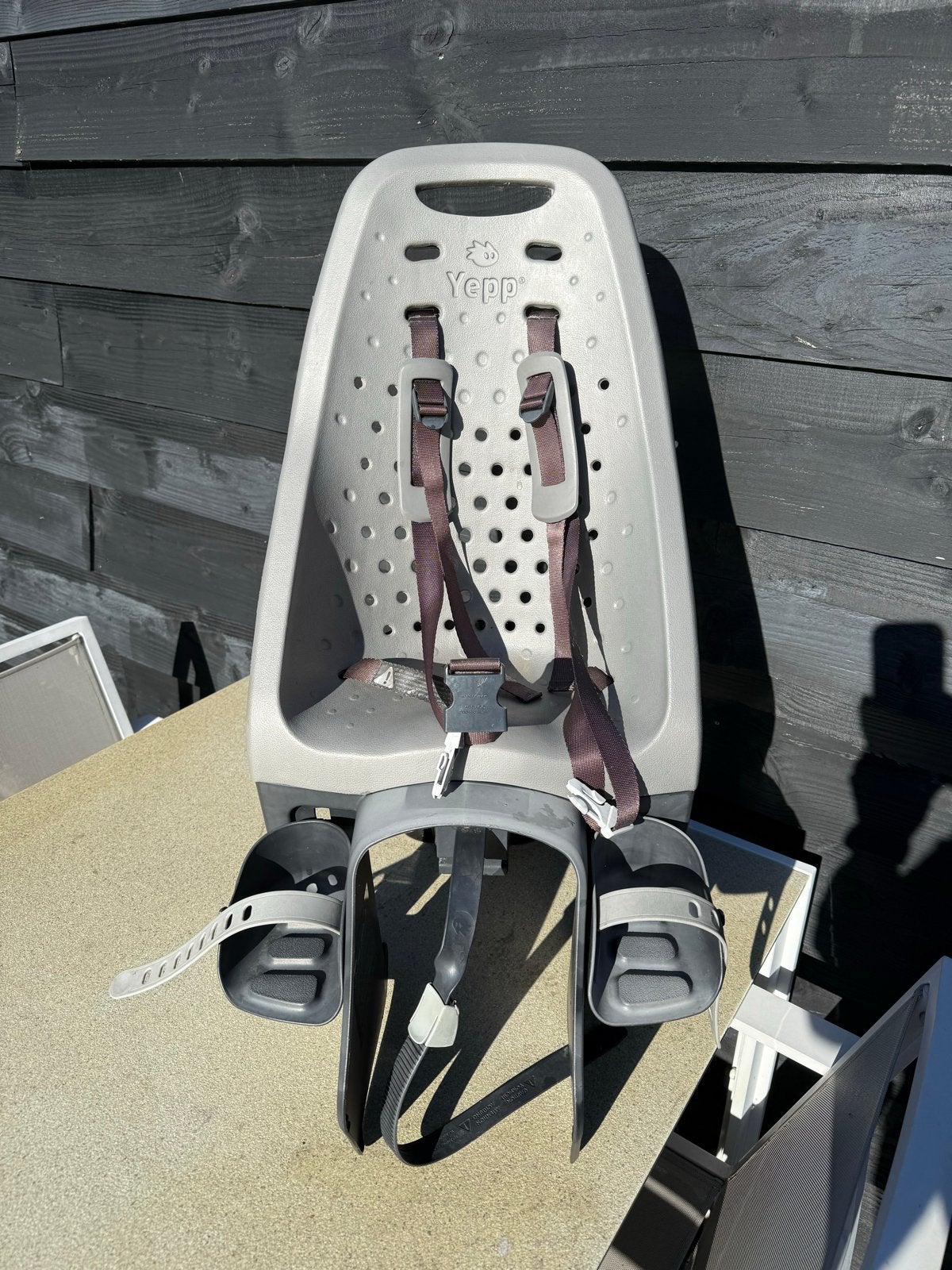 Yepp Fietsstoeltje Achterzitje Grijs, Fietsen en Brommers, Ophalen, Achterzitje, 9 t/m 18 kg, Gebruikt