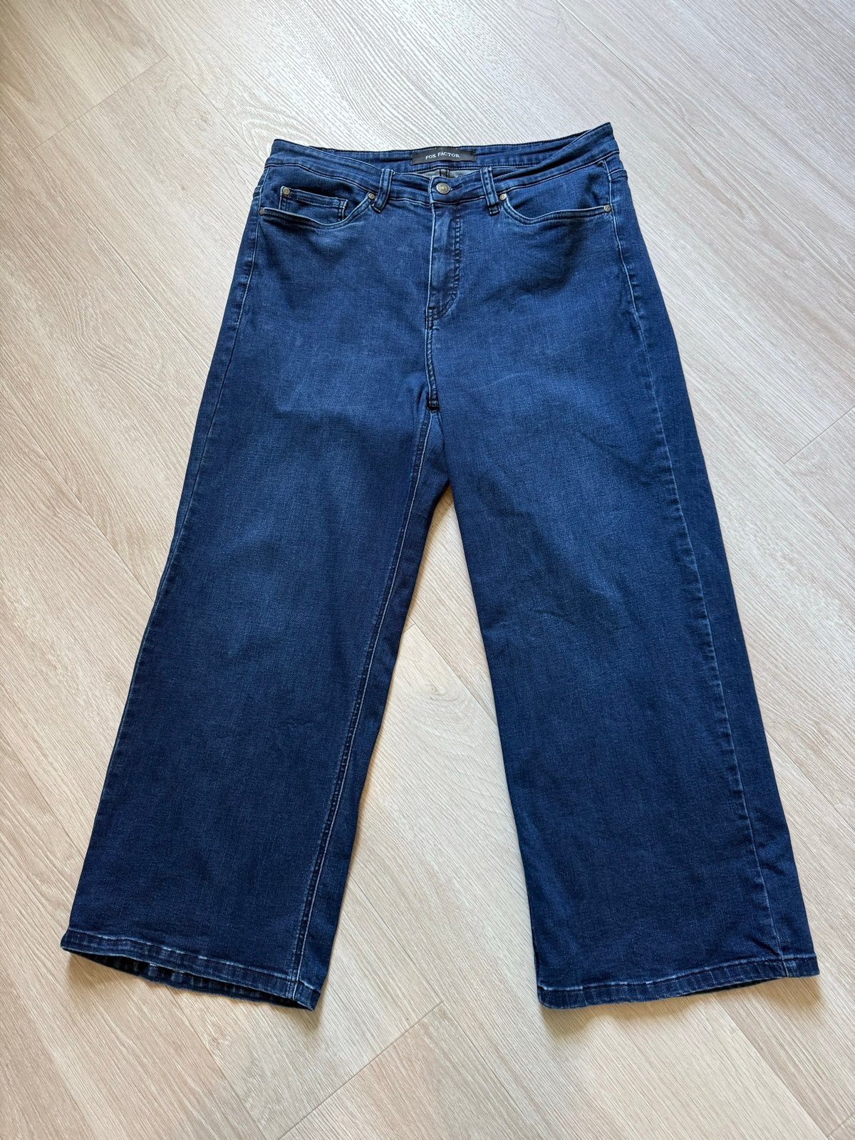 Fox Factor Dixi Wide Leg Spijkerbroek Midnight Blue W48/30, Kleding | Dames, Grote Maten, Zo goed als nieuw, Blauw, Ophalen of Verzenden