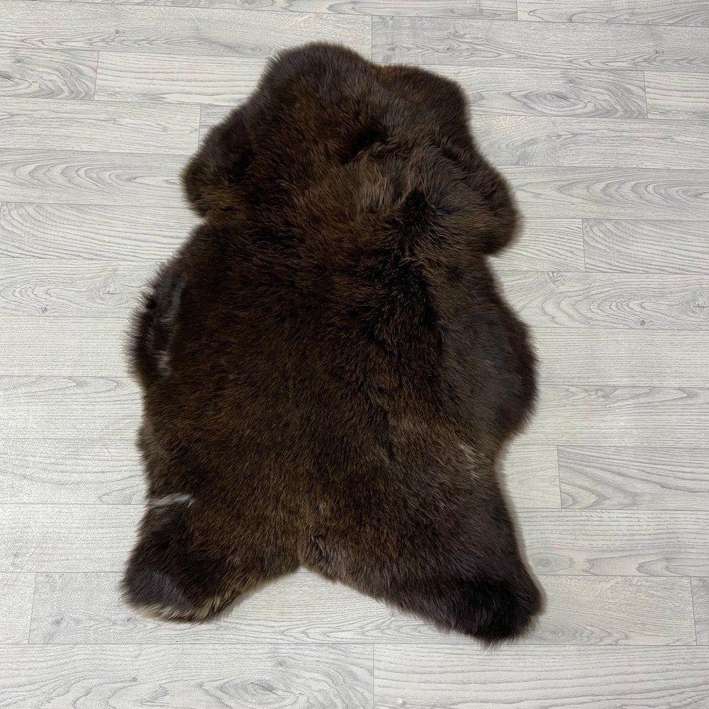 Schapenvacht bruin wit 95x60cm #1563 | Lederstore, Huis en Inrichting, Nieuw, Overige vormen, Bruin, 50 tot 100 cm