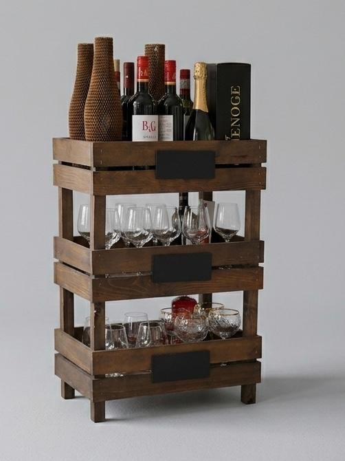 Compacte Houten Minibar - Perfect voor Drankjes & Glazen, Ophalen, Hout, Gebruikt, Overige stijlen