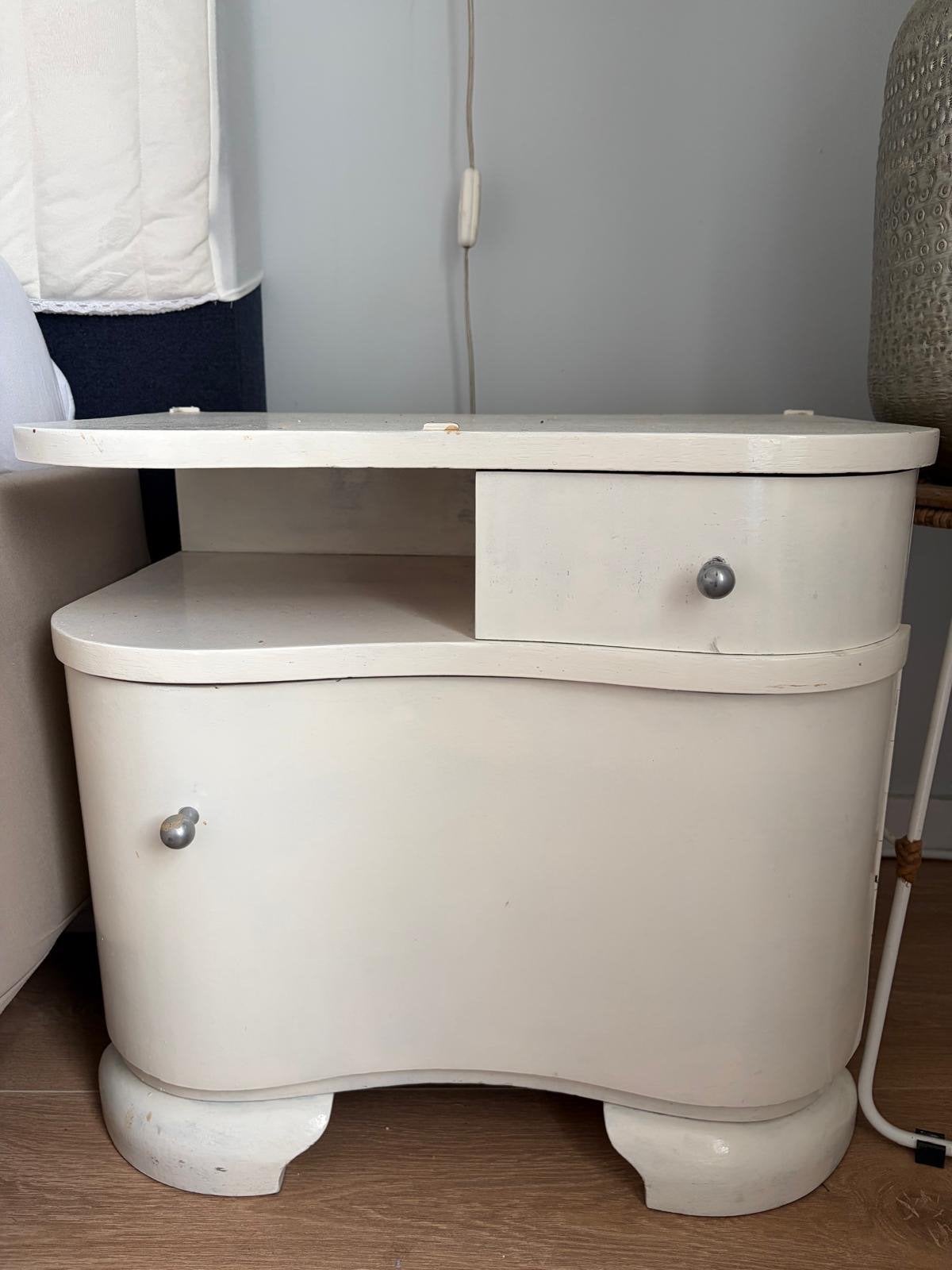 Set van 2 vintage nachtkastjes, Ophalen, Gebruikt, Minder dan 45 cm, Minder dan 55 cm