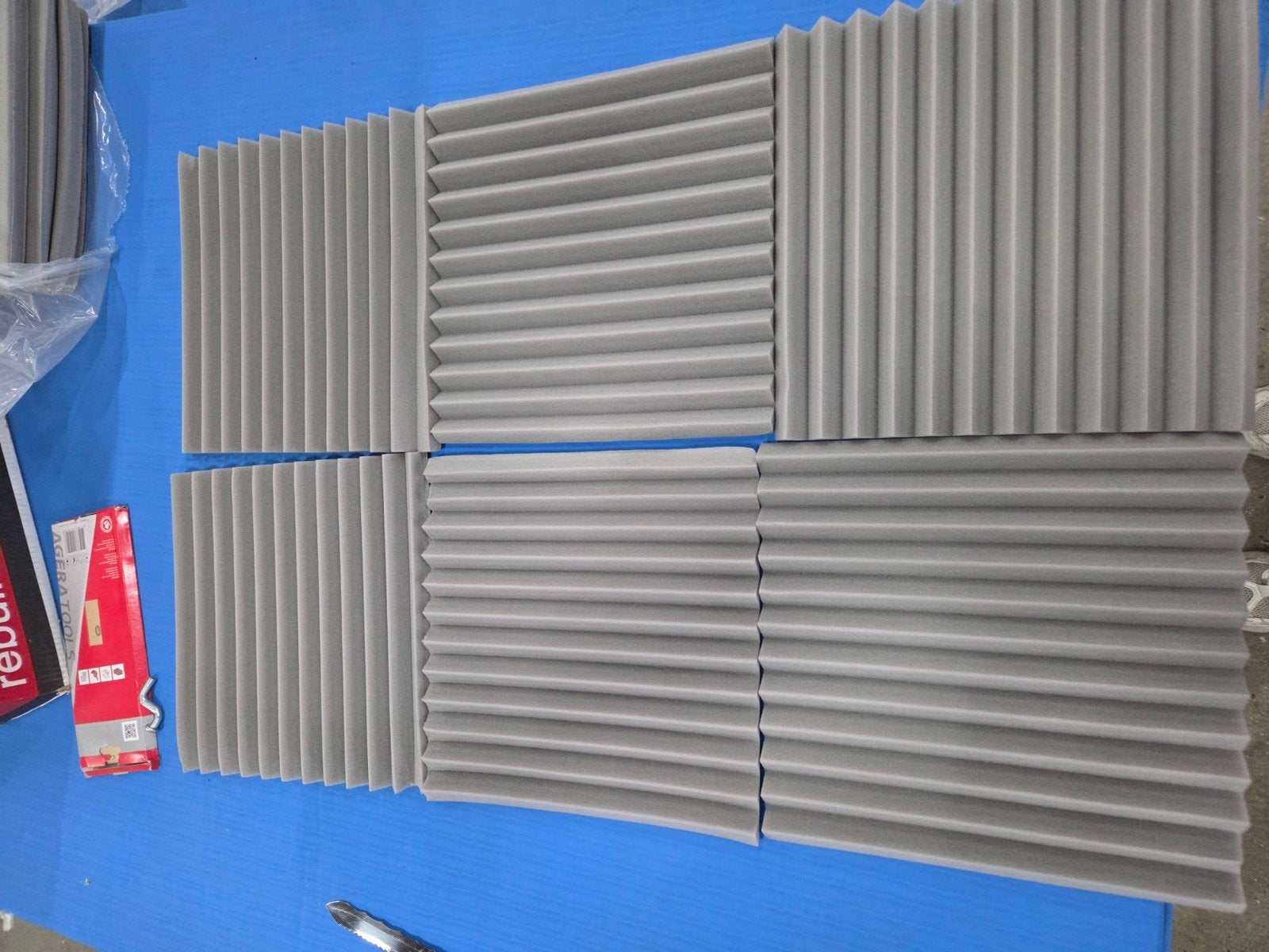 6x Grijze Akoestische Schuimpanelen - wedge geluid isolatie, Ophalen of Verzenden, Nieuw