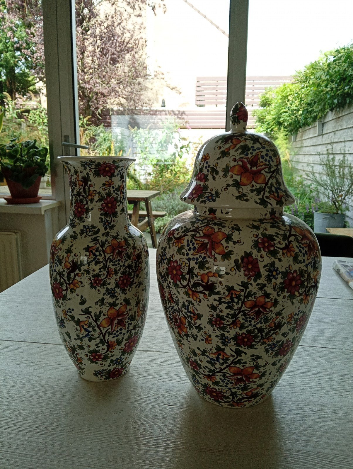Vaas met bloemen motief, Huis en Inrichting, Ophalen