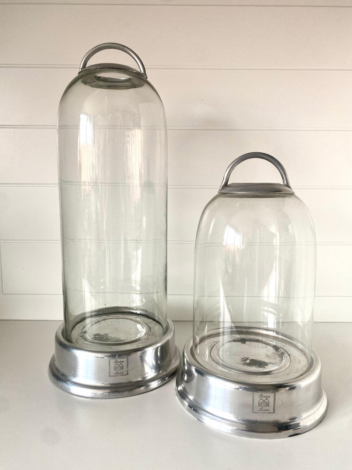Riviera Maison Stanford Hurricane L & XL, Ophalen, Glas, Zilver, Landelijk