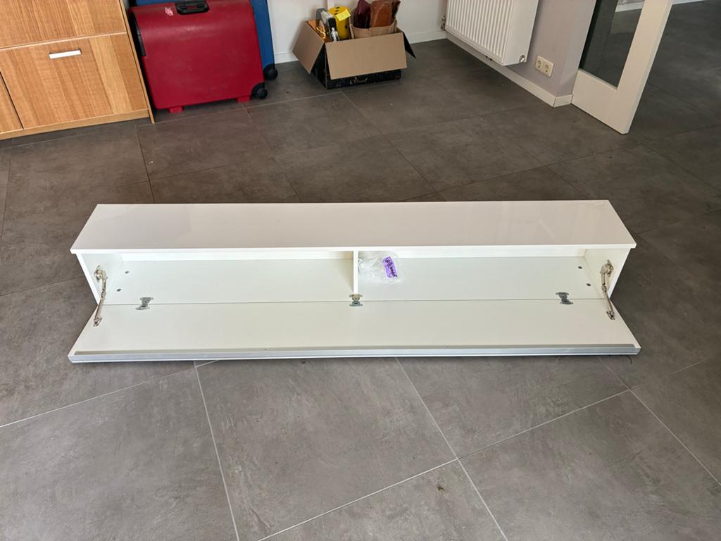 IKEA Besta Burs TV-meubel/wandkast hoogglans wit, Ophalen, Gebruikt, Minder dan 25 cm, 150 tot 200 cm