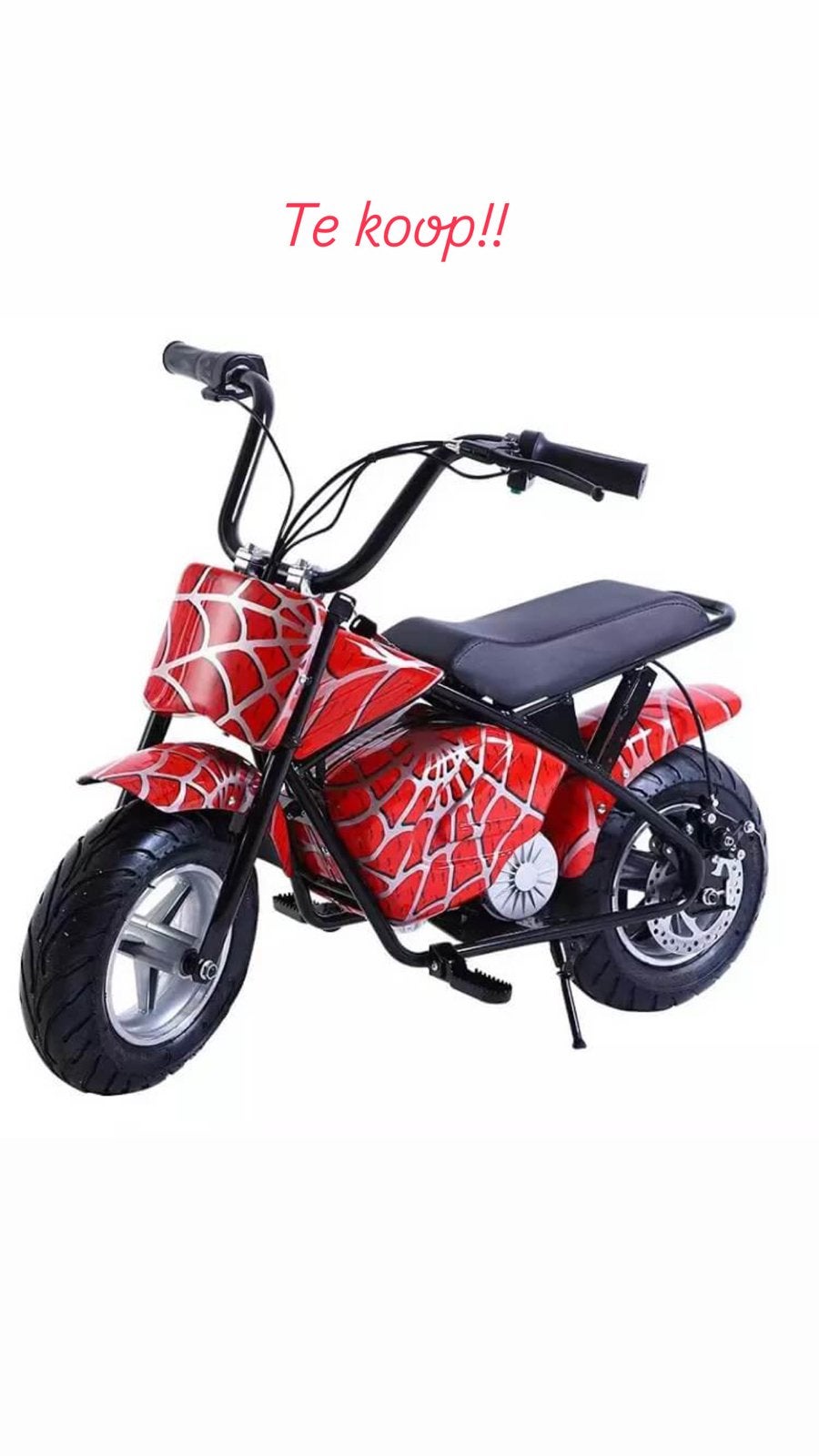 Stoere Spider-Man Minibike - Perfect voor Kinderen!, Ophalen, Zo goed als nieuw, Schijfrem, Pitbike
