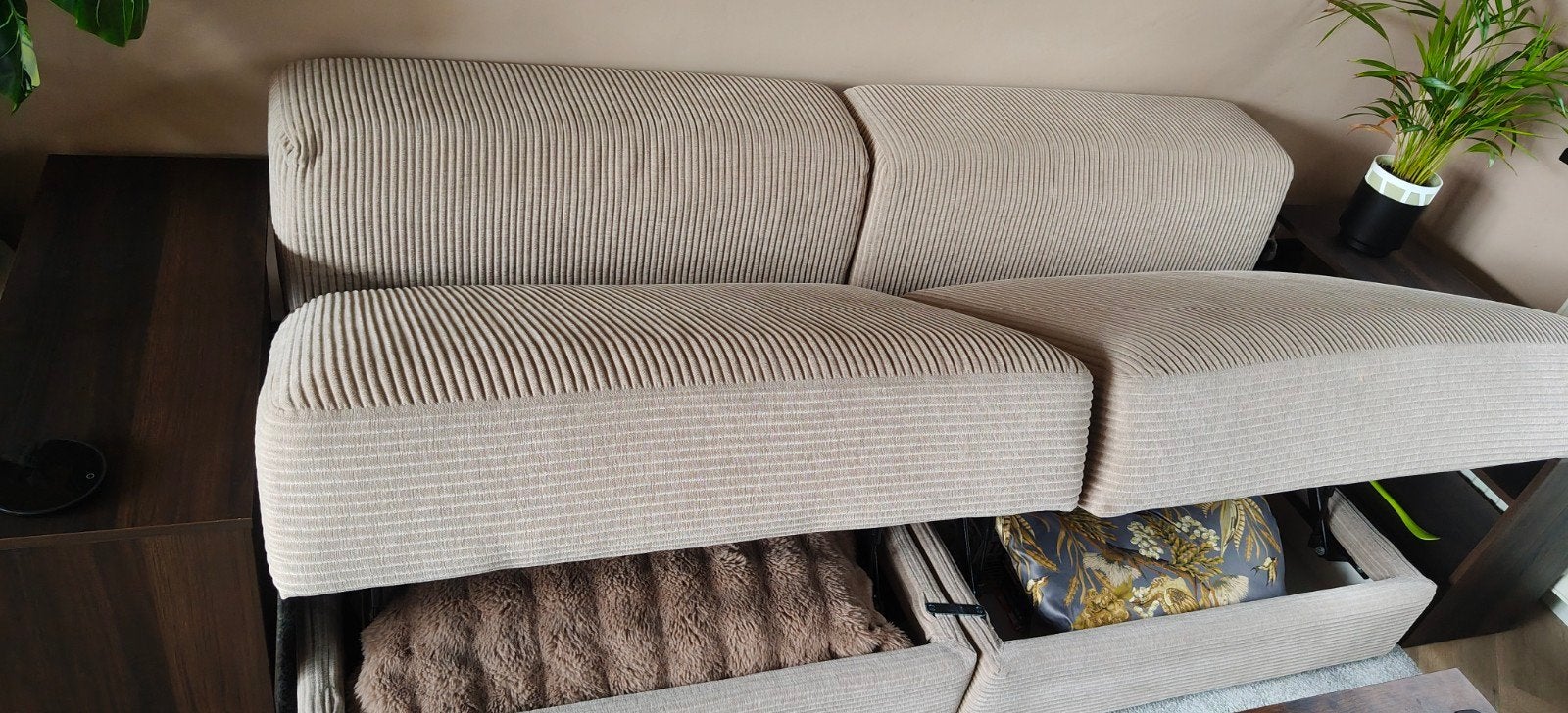 IKEA JÄTTEBO bank - 2 beige modules in goede staat., Gebruikt, Modern, Scandinavisch, 100 tot 125 cm, Driepersoons