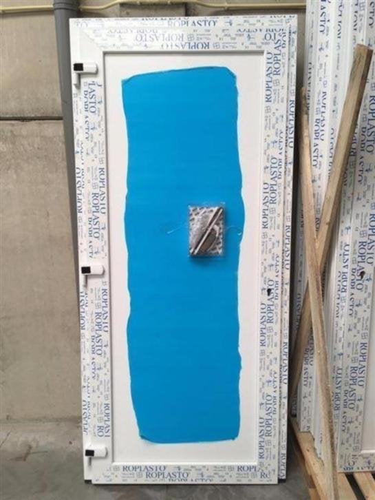 Kunststof buitendeur 98 x 215 volledig paneel, Niet ingevuld, Kunststof, 80 tot 100 cm, Niet ingevuld