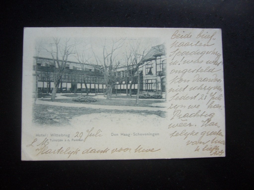DEN HAAG  -  SCHEVENINGEN  =  HOTEL WITTEBRUG  -  PARKLAAN, Ophalen of Verzenden, Voor 1920, Gelopen, Zuid-Holland