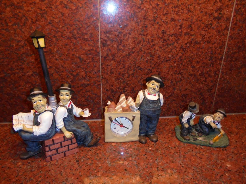 Laurel & Hardy figuren 3 stuks, Verzamelen, Ophalen of Verzenden, Zo goed als nieuw, Mens