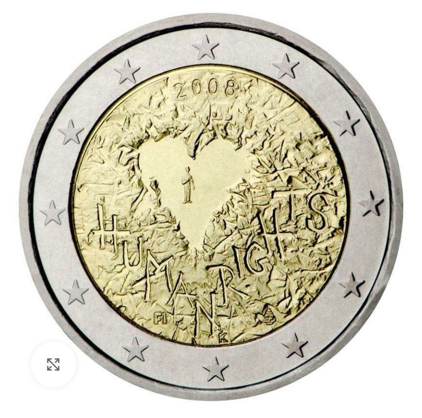 0.5kg Finland human rights 2 eur 60 stuks, Postzegels en Munten, Munten | Europa | Euromunten, Ophalen of Verzenden, Finland, 2 euro