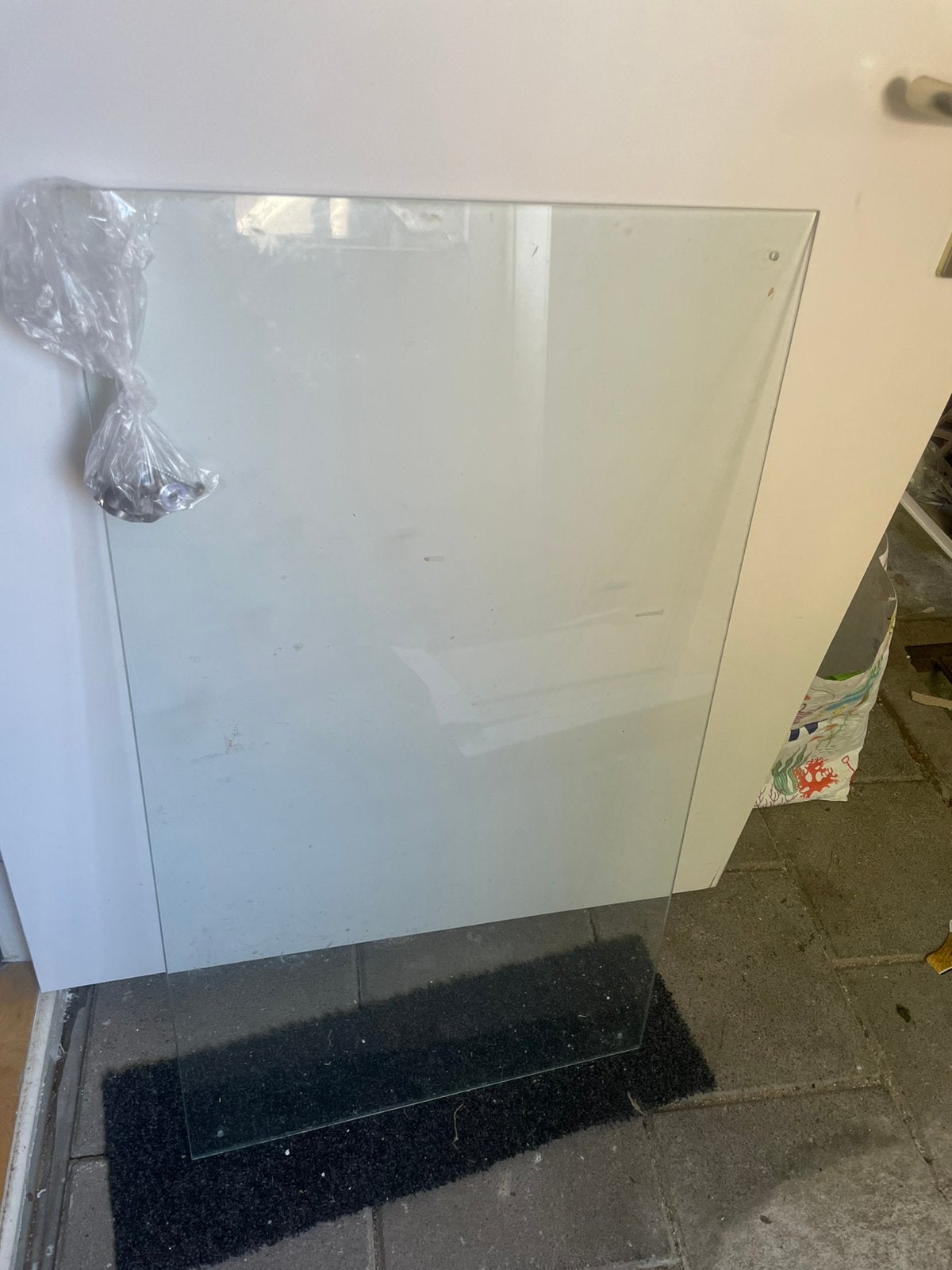 Glasplaat voor achter het fornuis, Doe-het-zelf en Verbouw, Glas en Ramen, Ophalen, Gebruikt, Minder dan 80 cm, Glasplaat