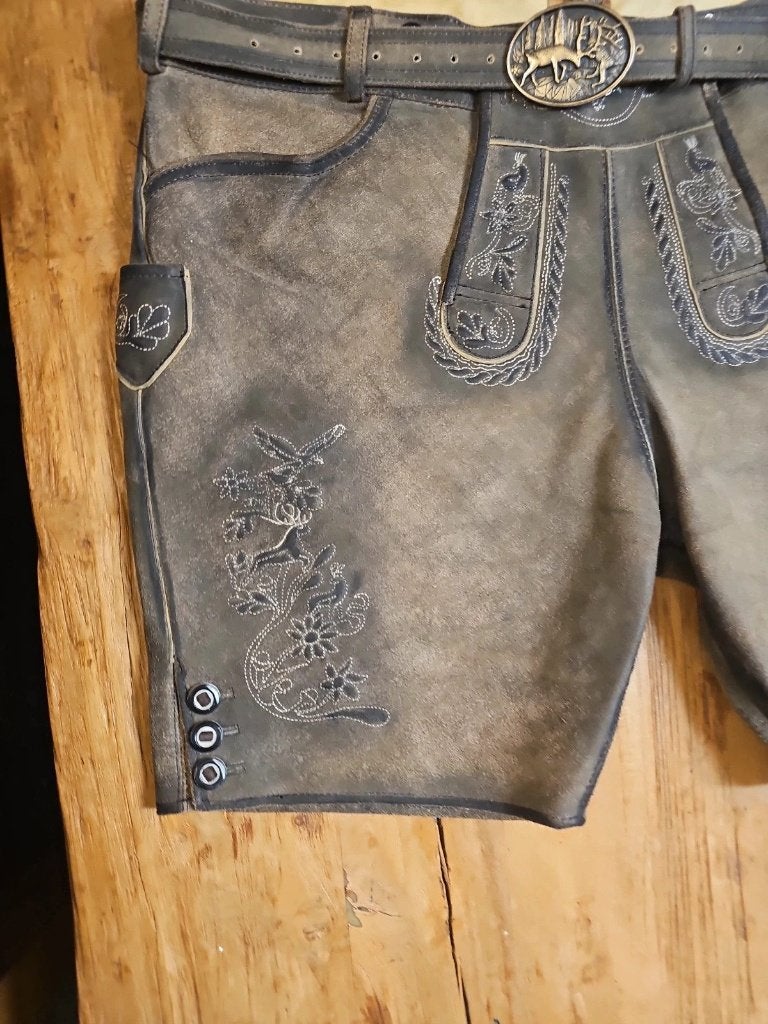 Lederhosen grote maat Handgemaakt, Bruin, Djt@dejuistetoon.eu, Overige maten, Ophalen of Verzenden