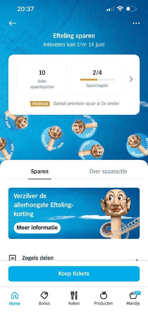 Efteling Spaarkaarten AH- 10 beschikbaar, Verzamelen, Supermarktacties, Albert Heijn, Ophalen of Verzenden
