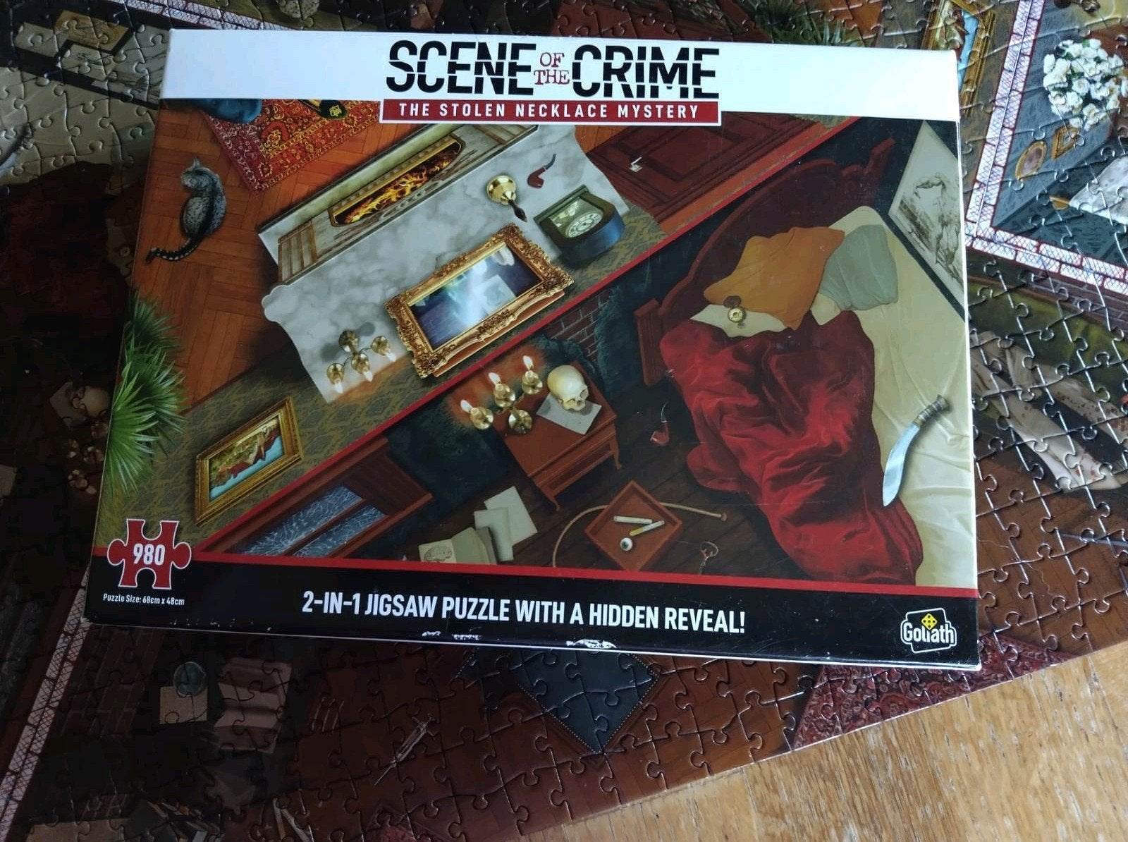 scene of the crime puzzel the stolen necklace mystery 980, Ophalen of Verzenden, 500 t/m 1500 stukjes, Gebruikt