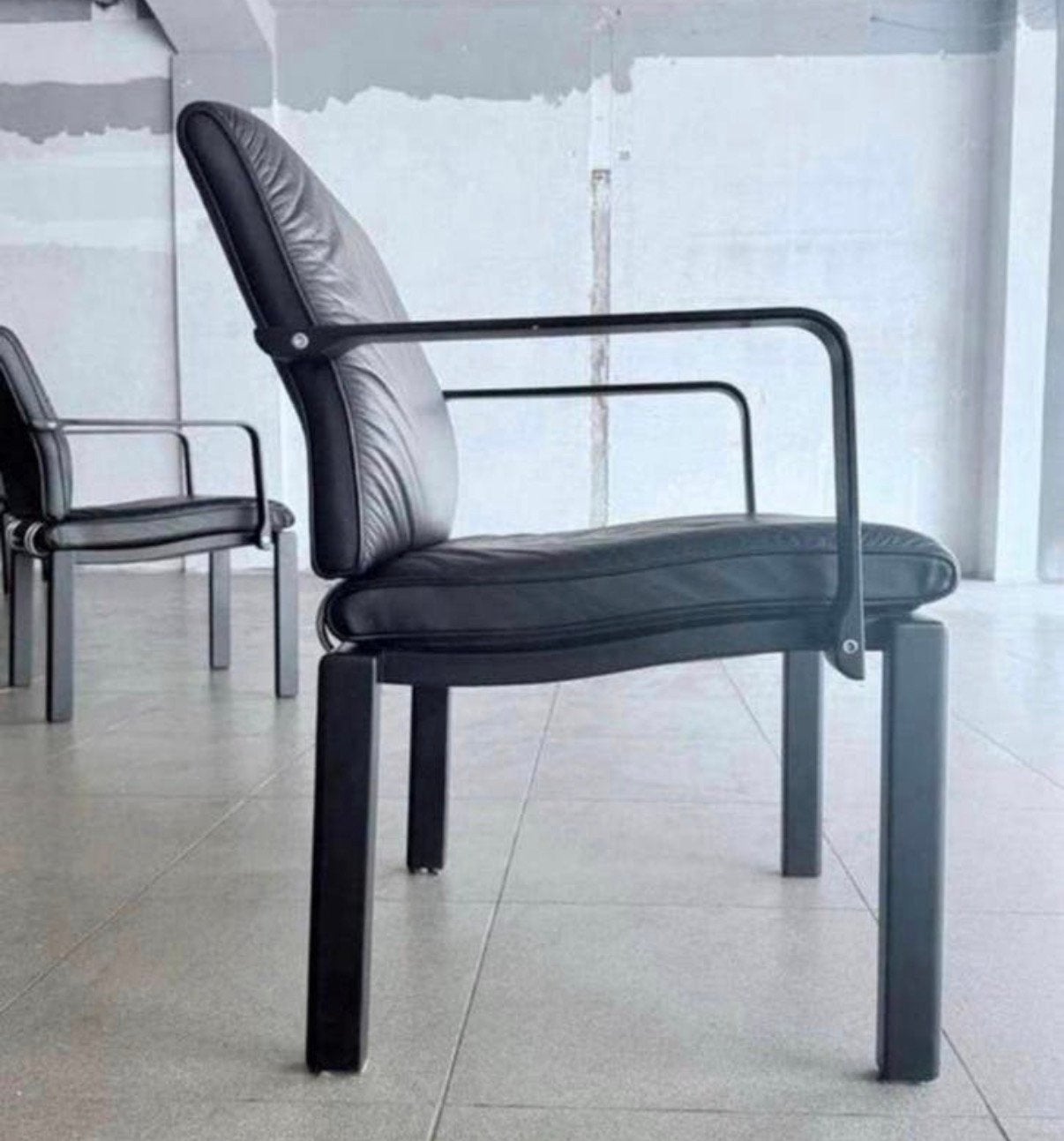 6 “Quadro” Armchairs, Bruno Rey & Charles Polin for Dietiker, Ophalen, Gebruikt, -, Zwart