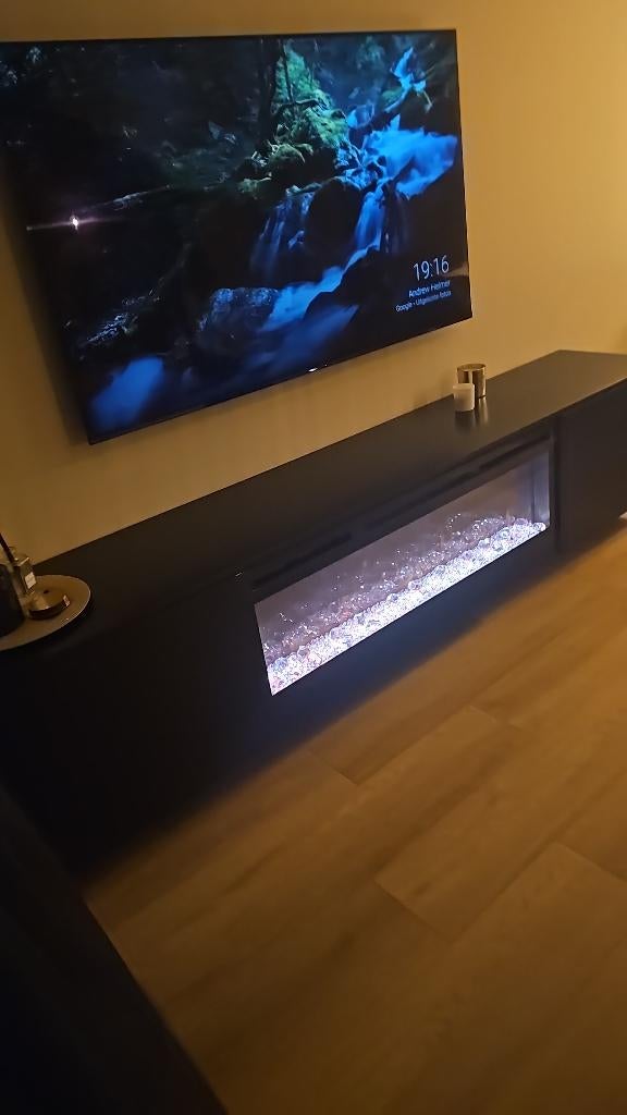 Meubel met openhaart, Ophalen, Zo goed als nieuw, Inbouwhaard, Elektrische haard