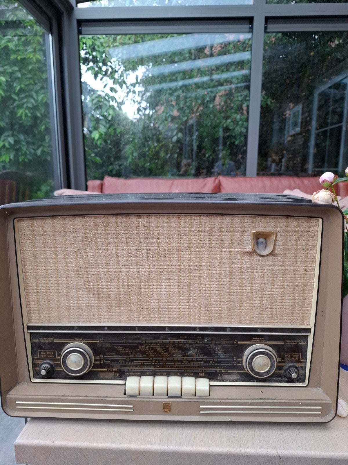 Vintage Philips buizenradio - Jaren '50/'60, Ophalen, Gebruikt, Radio