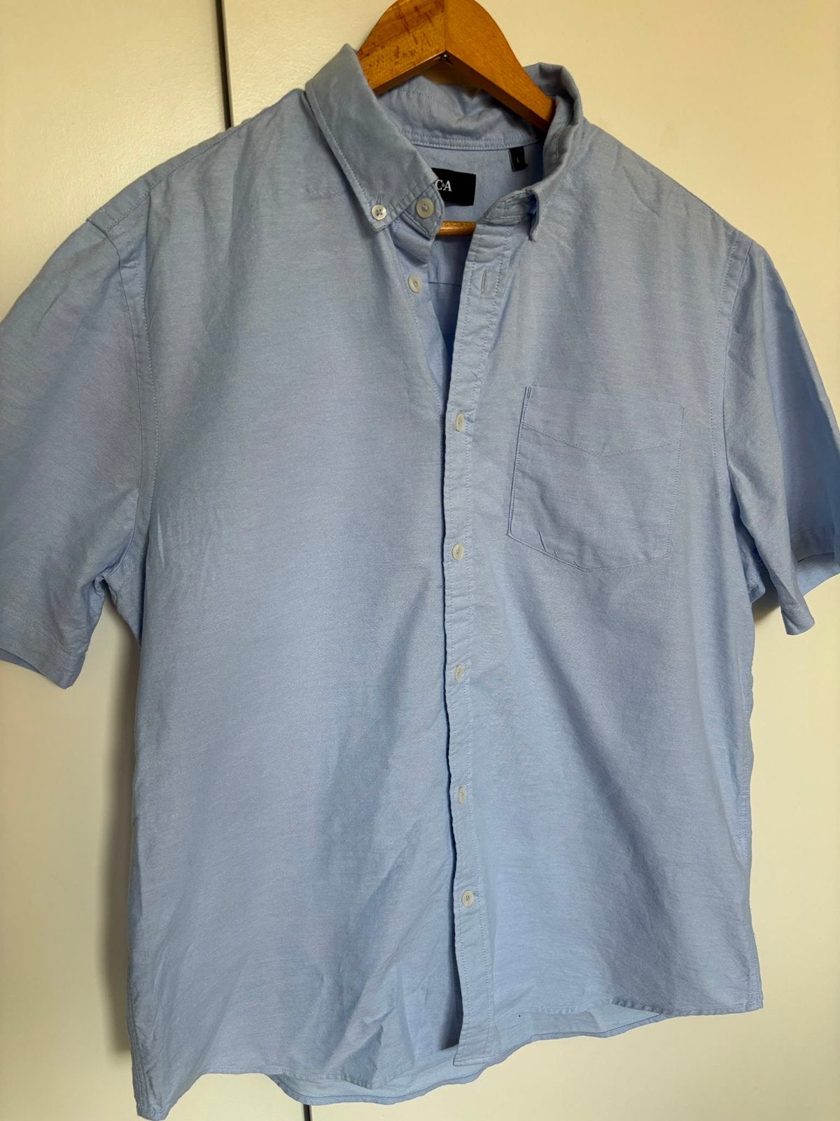 C&A Lichtblauw Heren Overhemd Maat L, Ophalen of Verzenden, Zo goed als nieuw, Blauw, Halswijdte 41/42 (L)