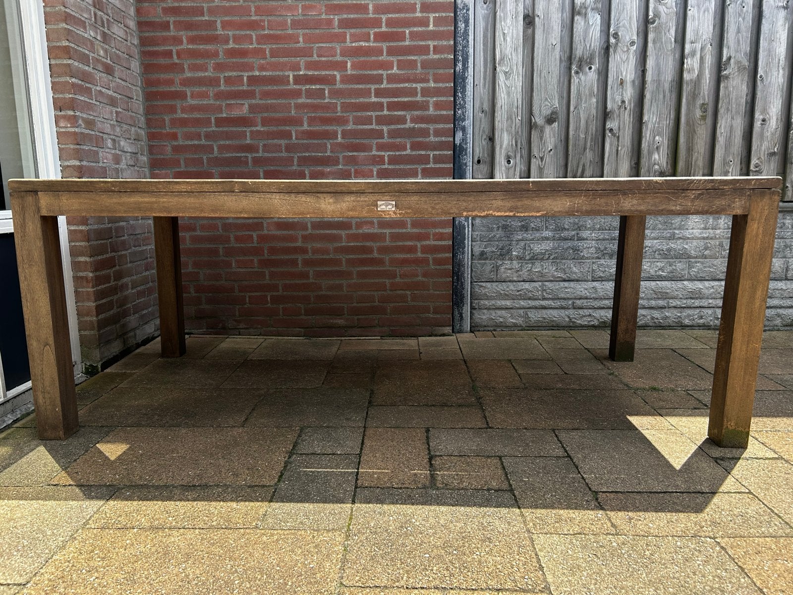 Robuuste houten tuintafel, Ophalen, Gebruikt, Rechthoekig, Hout
