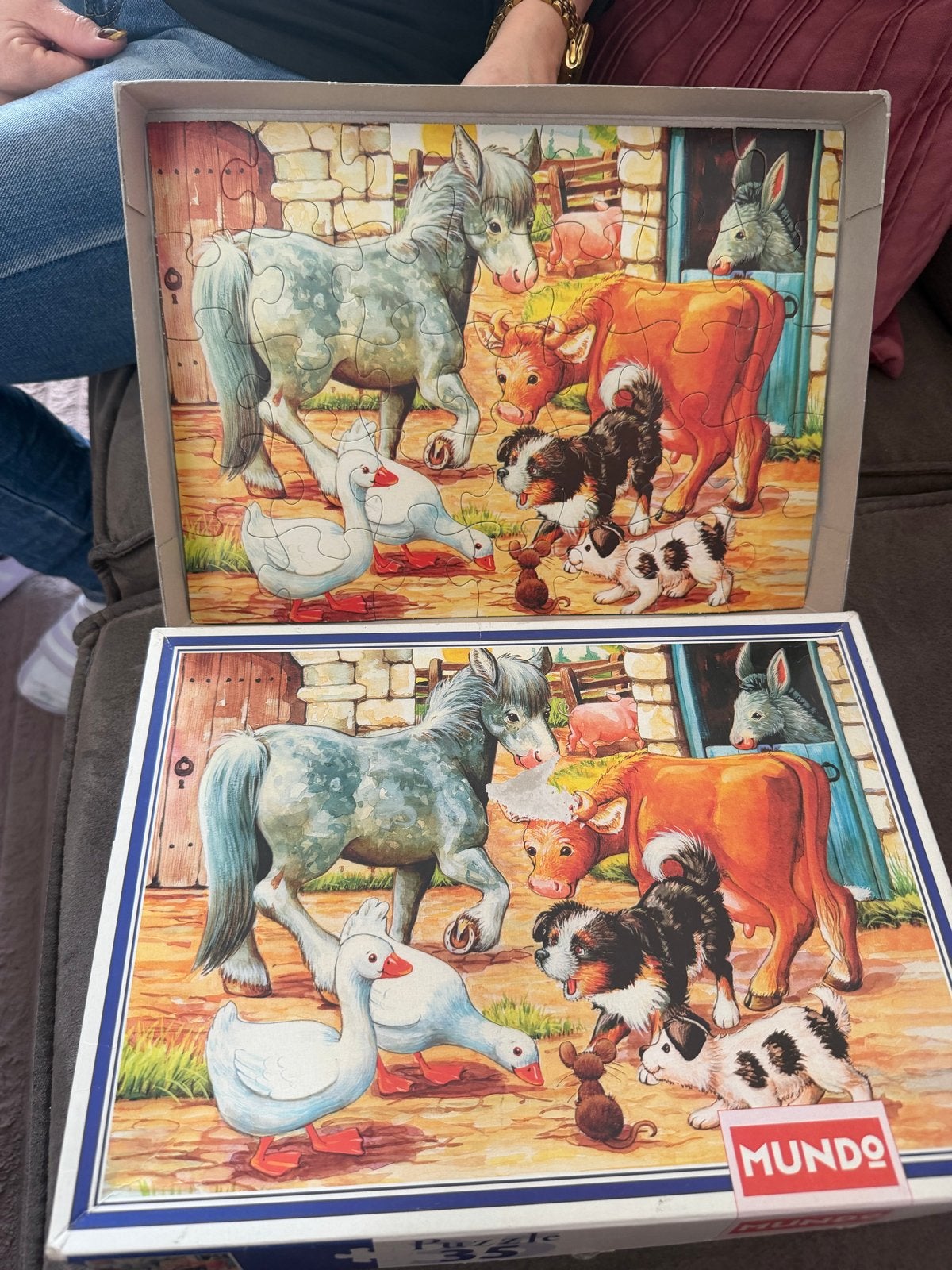 Mundo Boerderij Dieren Legpuzzel 35 Stukjes, Ophalen of Verzenden, Minder dan 500 stukjes, Gebruikt, Legpuzzel