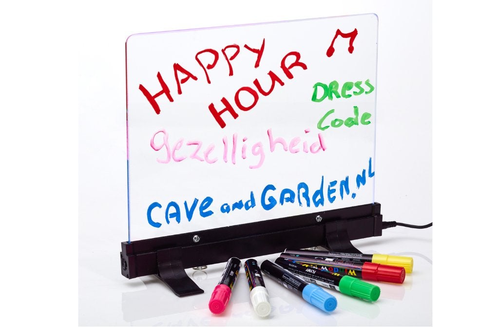 Led schrijfbord - Led decoratie - Mancave - LED, Kouwehoek 1b, Meerkleurig, Nieuw, Glas