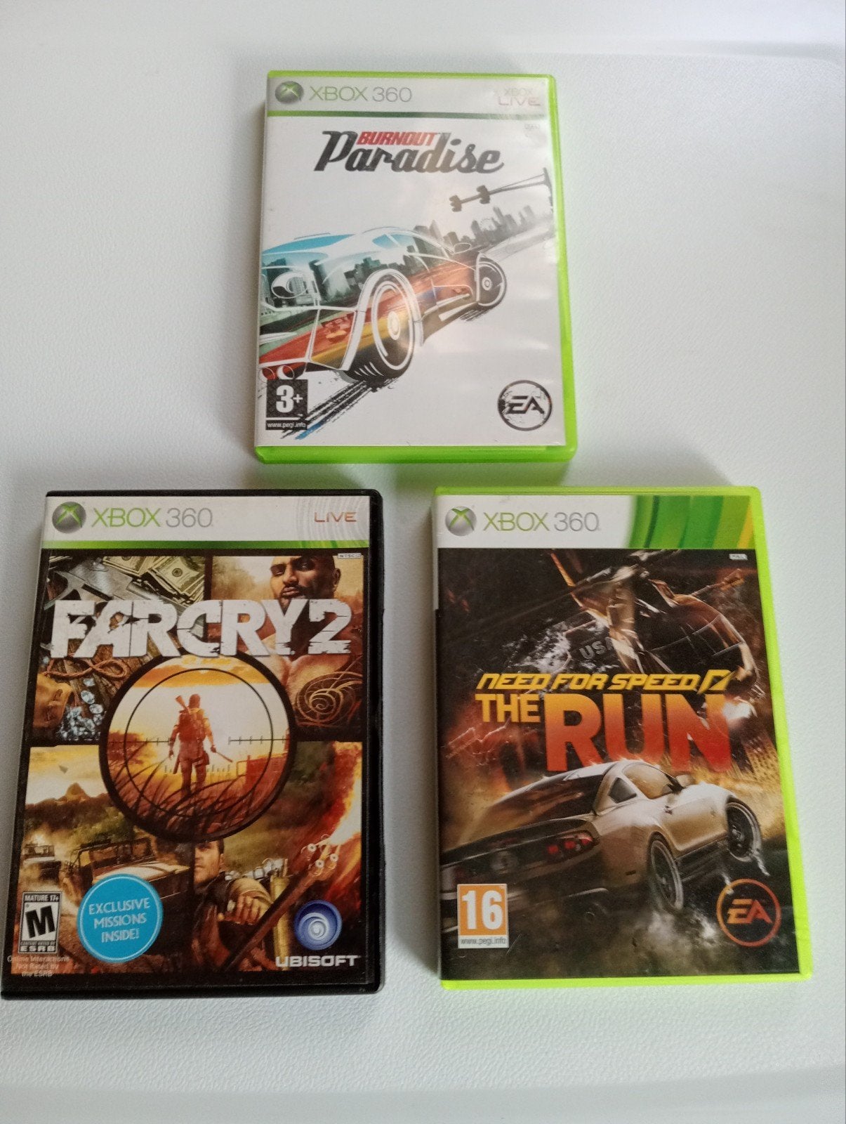 Xbox 360 spellen: Far Cry 2, Burnout Paradise, NFS, Avontuur en Actie, Gebruikt, Verzenden, 1 speler