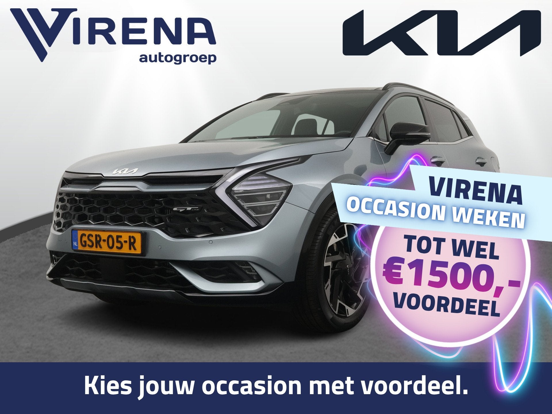Kia Sportage 1.6 T-GDi MHEV GT-Line - Adaptief Cruise Contro, Auto's, Dealer onderhouden, Stof, Gebruikt, 4 cilinders