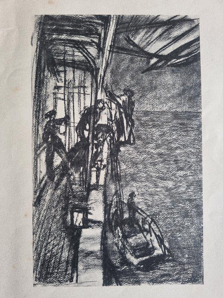 muirhead bone 1876–1953 Taking the Pilot Aboard, Ophalen of Verzenden