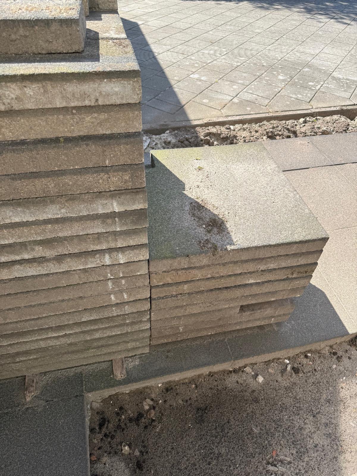 60x60 betontegels te koop, Ophalen, Zo goed als nieuw, Beton, Terrastegels