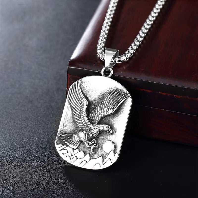 Roestvrij Stalen Adelaar Heren Ketting, Verzenden, Nieuw, Zilver, Overige materialen