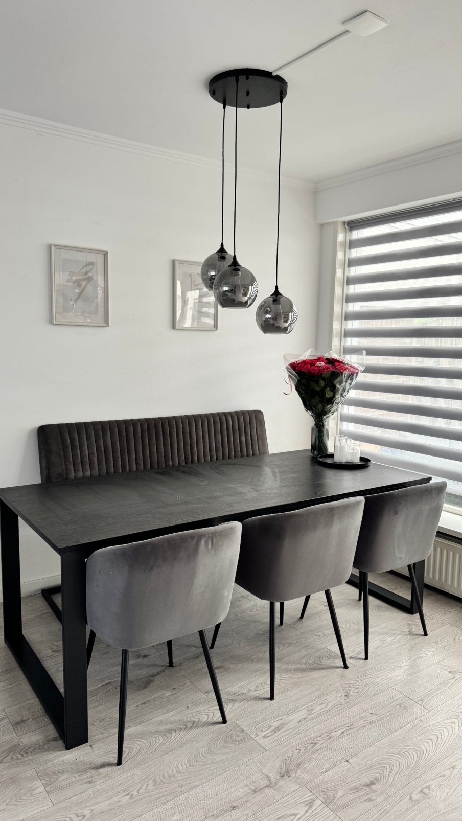 Eettafel incl stoelen & eetbank, Ophalen of Verzenden, Zo goed als nieuw, Rechthoekig