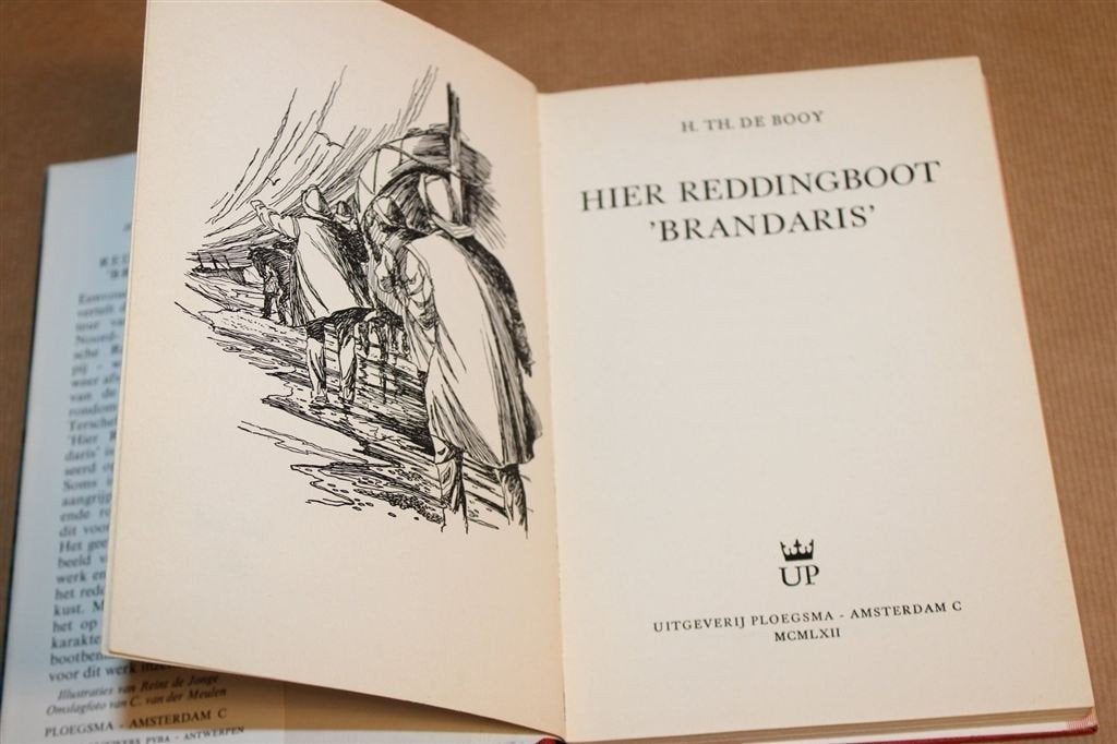 Hier Reddingboot Brandaris — Avontuur op Zee De Booy [1962], Gebruikt, -, Kaart, Foto of Prent, -