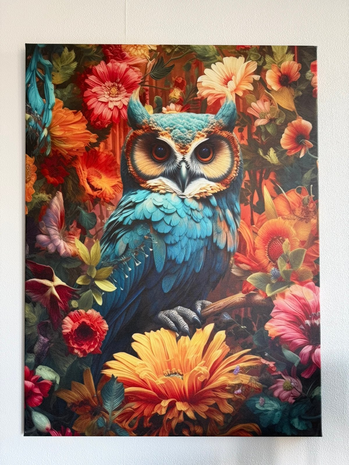 Canvas Schilderij Uil B:75 x L:100, Ophalen