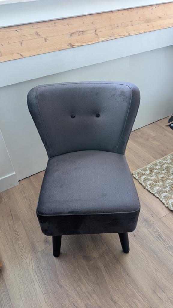 Halmstad Fauteuil - Fluweel Grijs - Zo goed als nieuw, Ophalen, Zo goed als nieuw, Eén, Stof