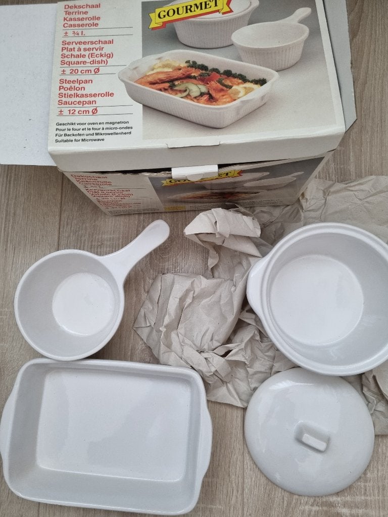 Driedelig Gourmet set. Geschikt voor oven en magnetron, Ophalen of Verzenden, Nieuw, Overige materialen, Koekenpan of Braadpan