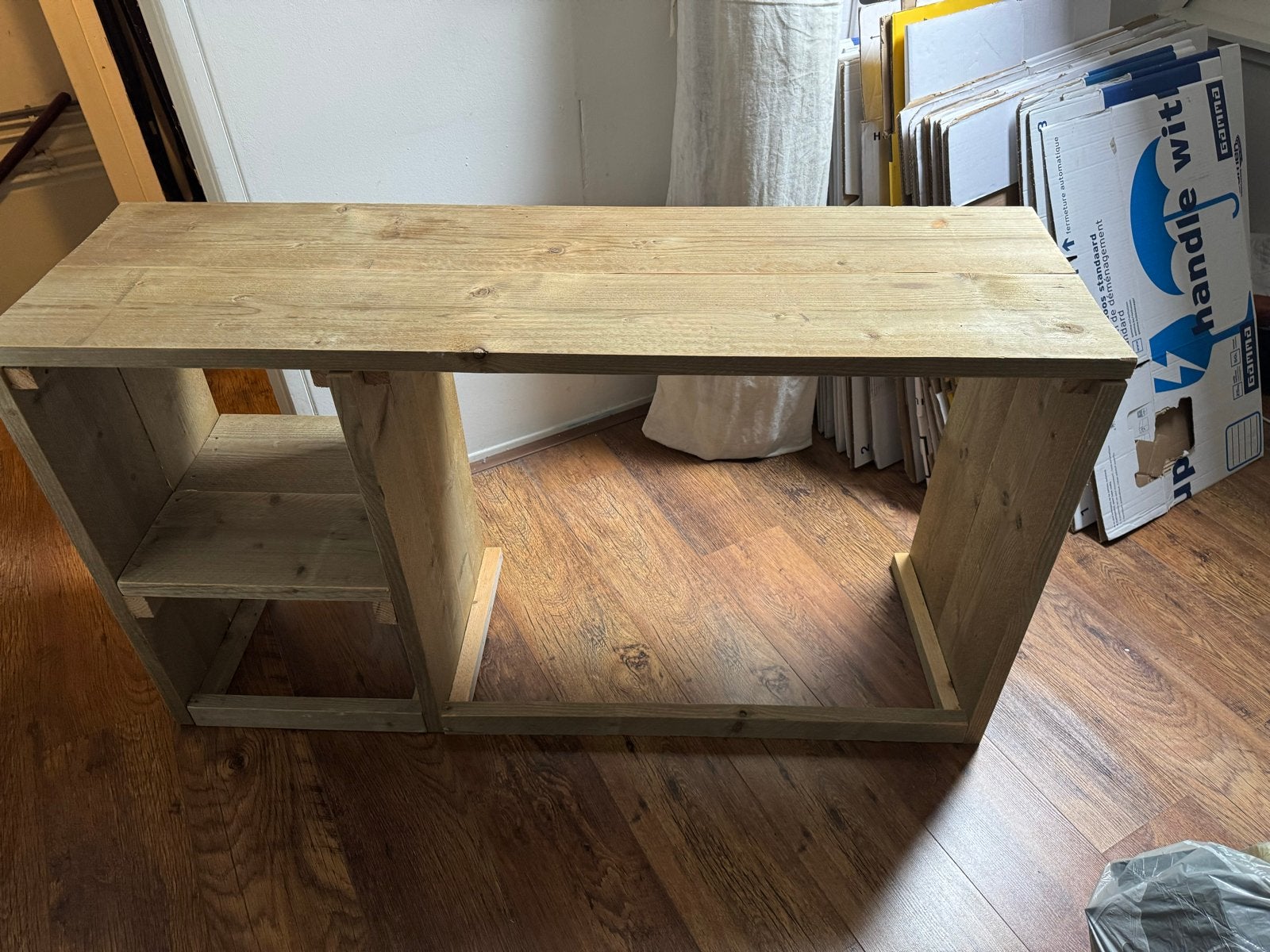 Steigerhout bureautje - 130x73x39 cm, Huis en Inrichting, Natuurlijk, Ophalen, Gebruikt, Hout