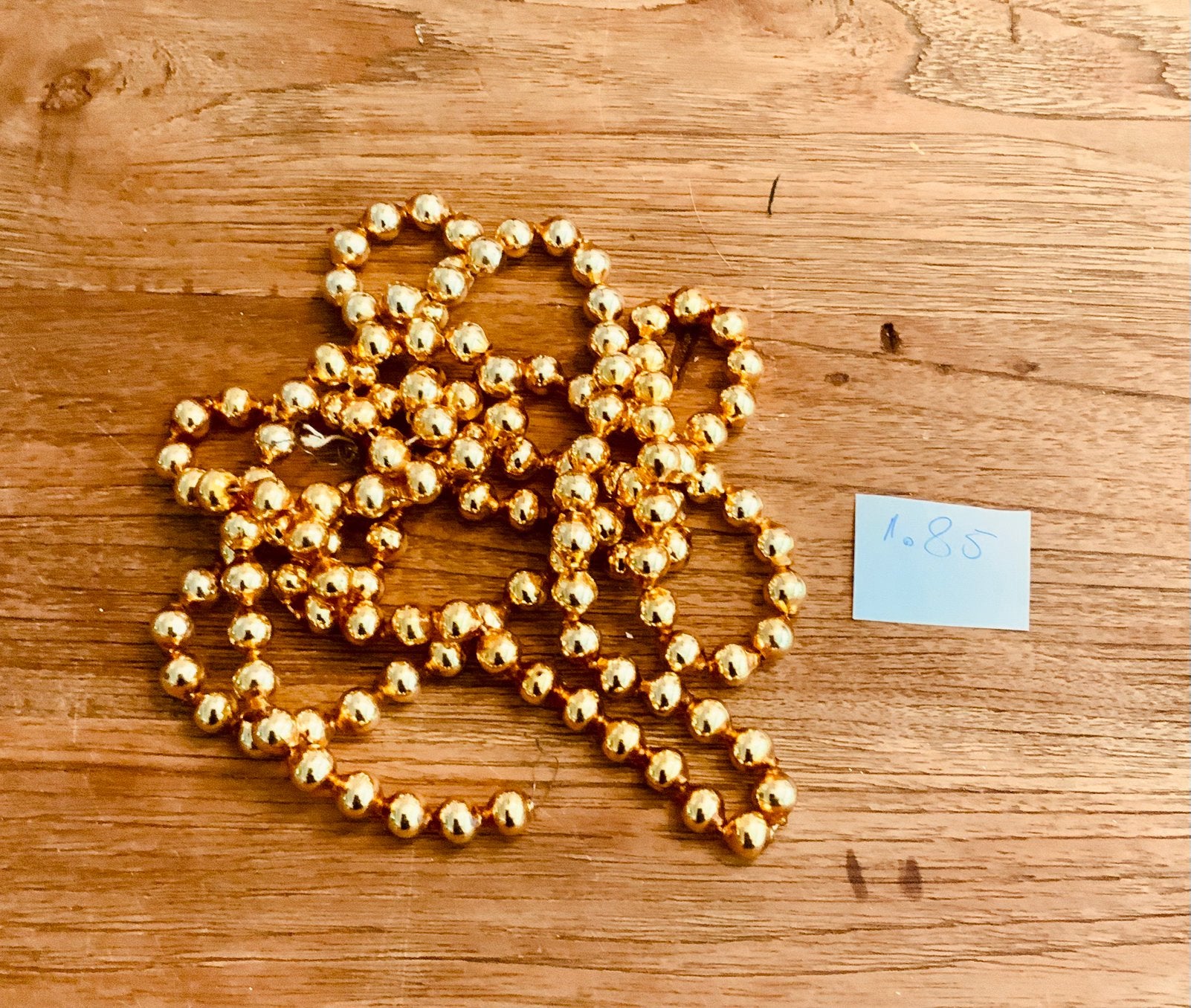 Antieke brocante kerstslinger goud kwikglas, Ophalen of Verzenden, Gebruikt