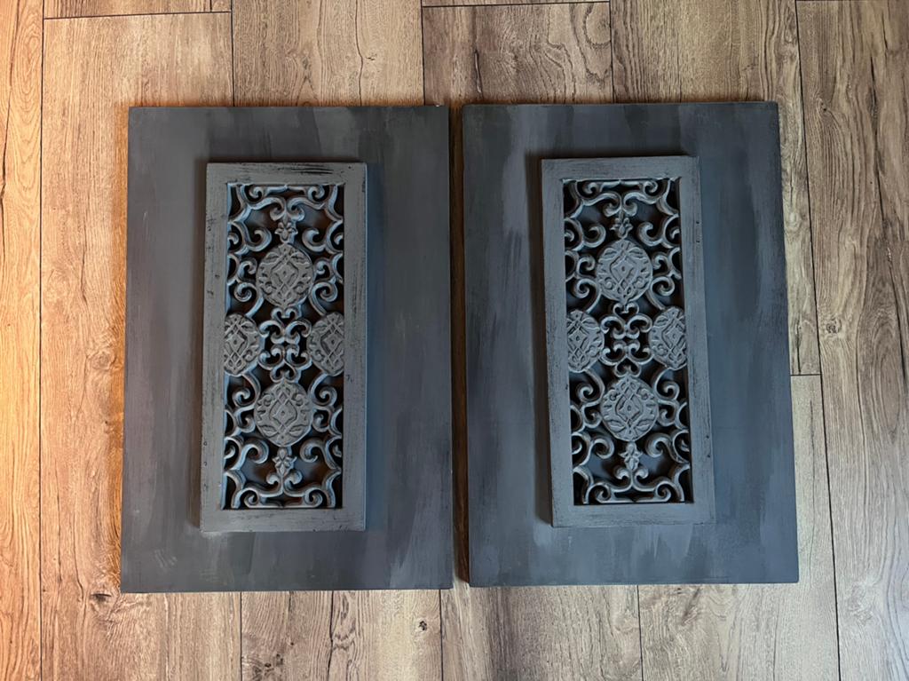 Set van 2 houten wandpanelen - landelijk en sober, Ophalen, 40 cm, Hout, 60 cm