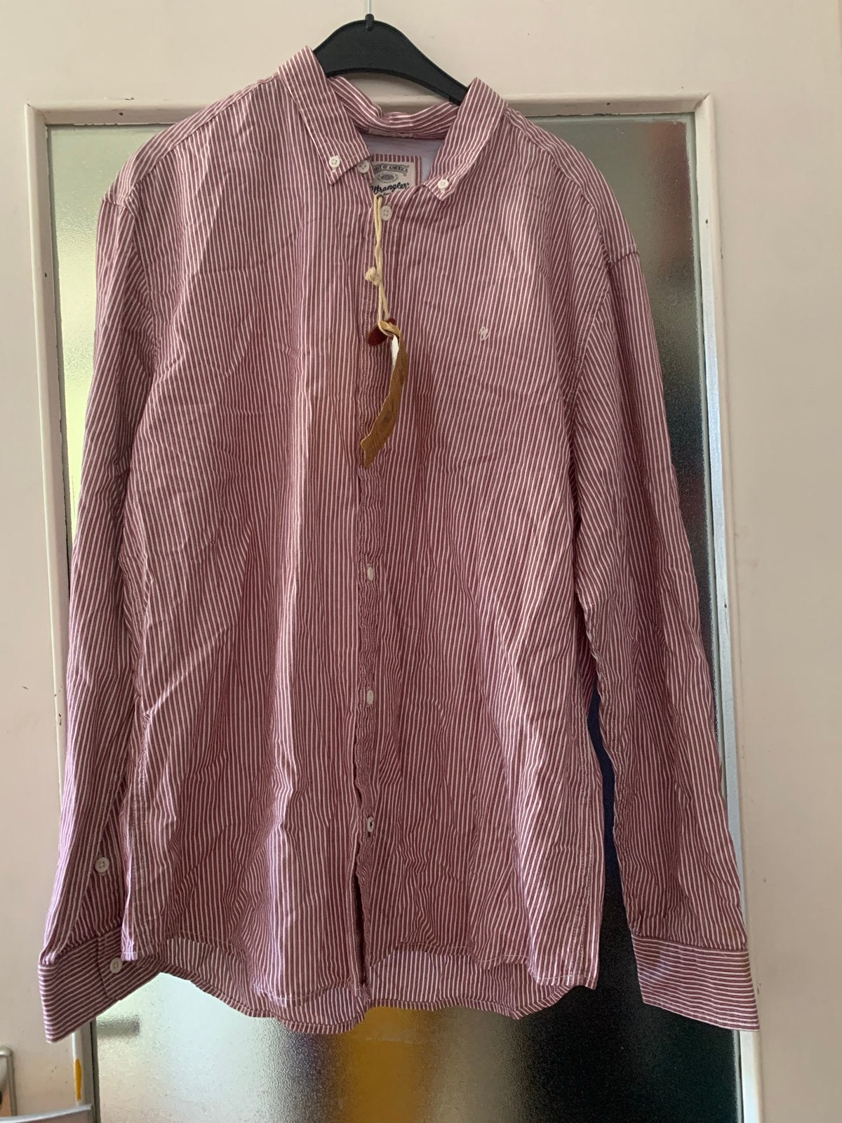 Wrangler gestreept overhemd - Nieuw met kaartjes, Ophalen of Verzenden, Nieuw, Rood, Halswijdte 43/44 (XL)