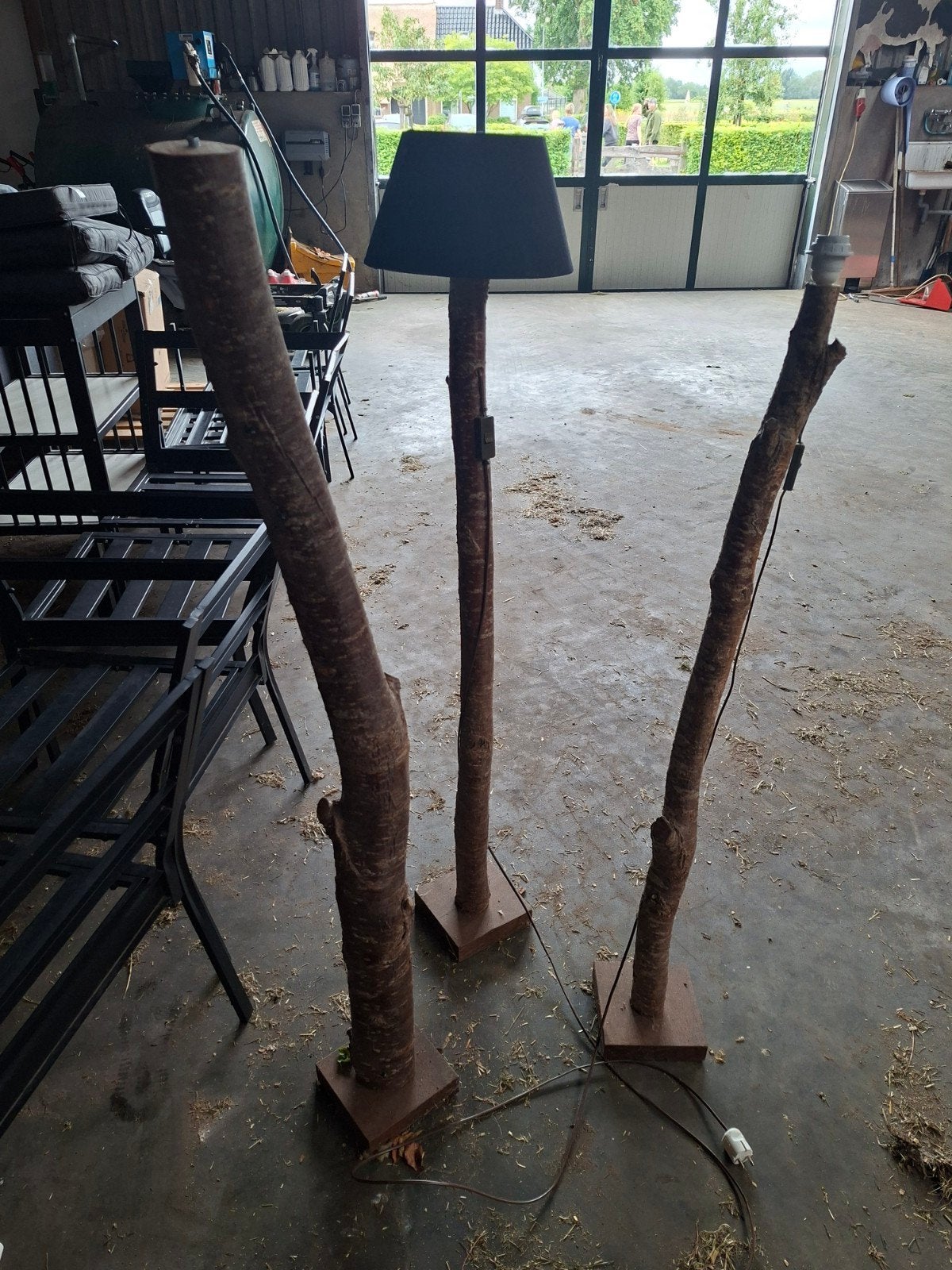 Unieke handgemaakte staande lampen van natuurlijke takken, Ophalen, Gebruikt, Rustiek, Landelijk, Natuurlijk, E27 (groot)