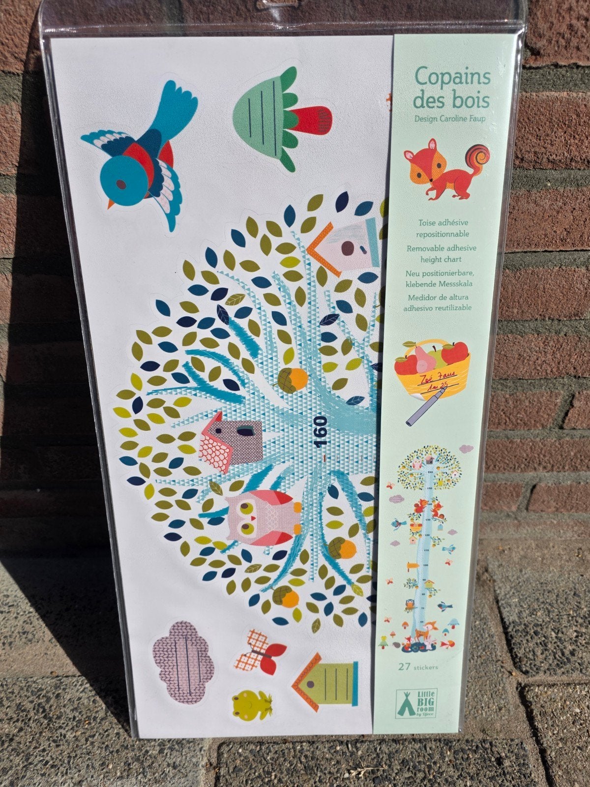 Djeco Muursticker Groeimeter 'Copains des bois' - Nieuw, Ophalen, Meerkleurig, Nieuw, Kunststof