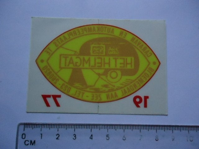 sticker 1977 Bloemendaal camping kamperen HELMGAT vintage, Verzenden, Zo goed als nieuw