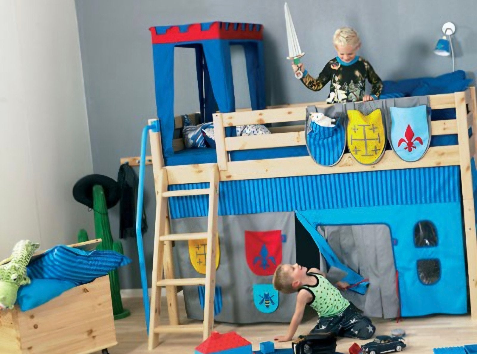 Bedtent kasteel/ridder speelgordijnen - Flexa halfhoogslaper, Kinderen en Baby's, Kinderkamer | Inrichting en Decoratie, Ophalen