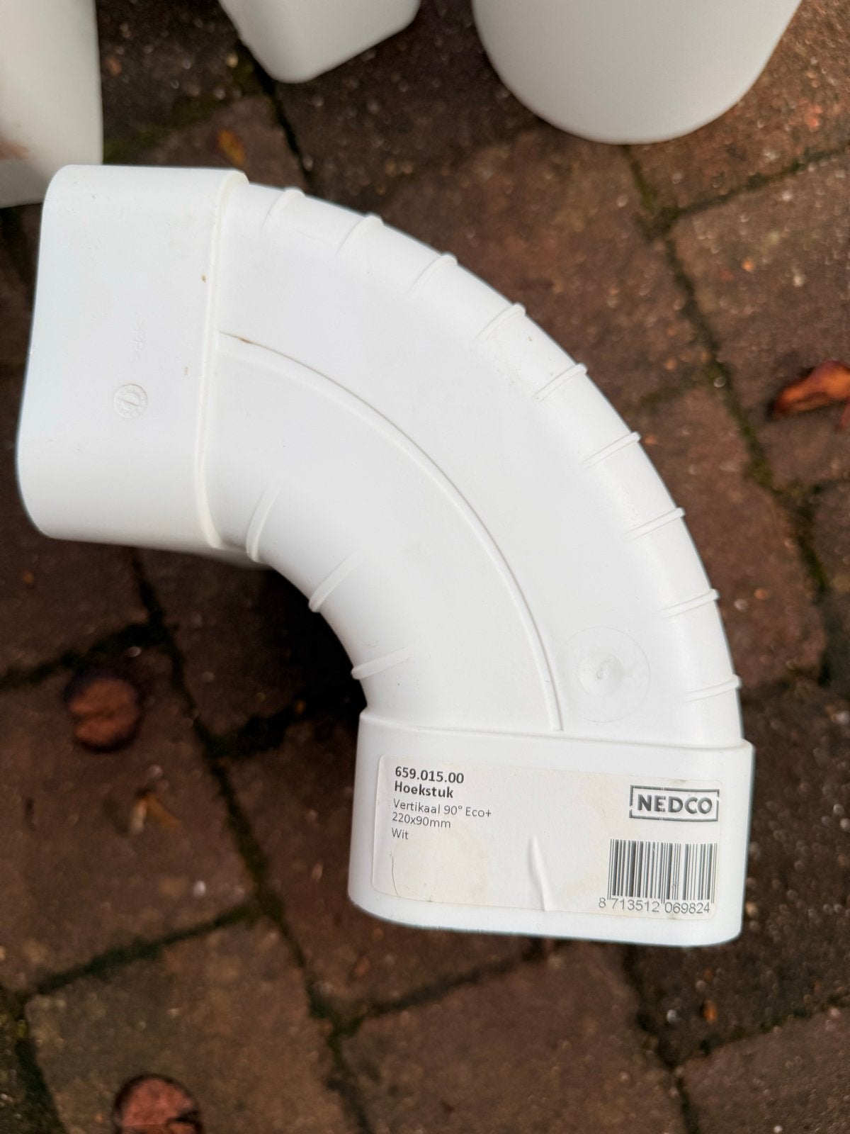 Nedco Hoekstuk 90 graden 220x90mm voor Bora afzuiging, Huis en Inrichting, Kunststof, Ophalen of Verzenden, Wit, Overige merken