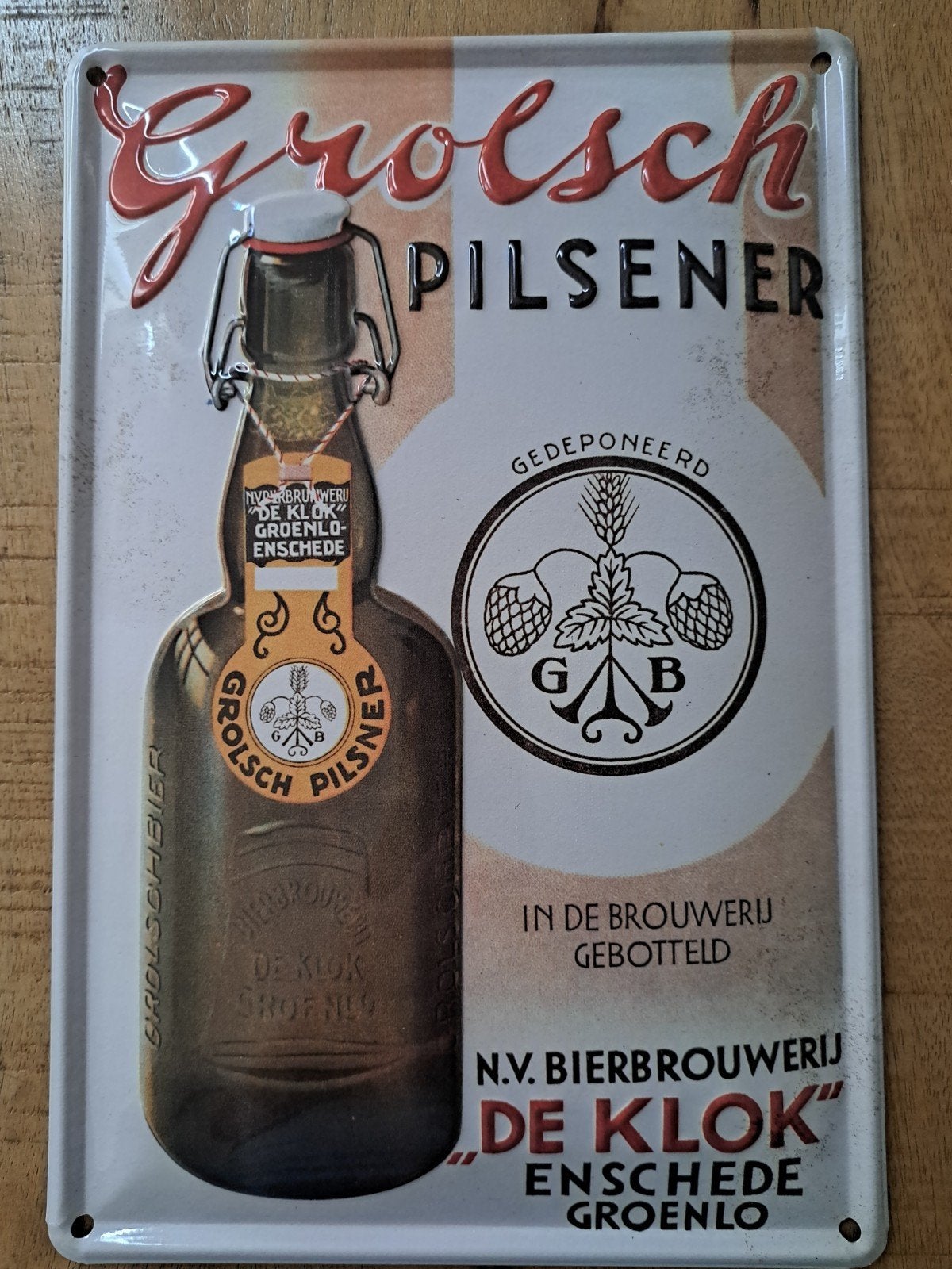 Grolsch wandbord, Ophalen of Verzenden