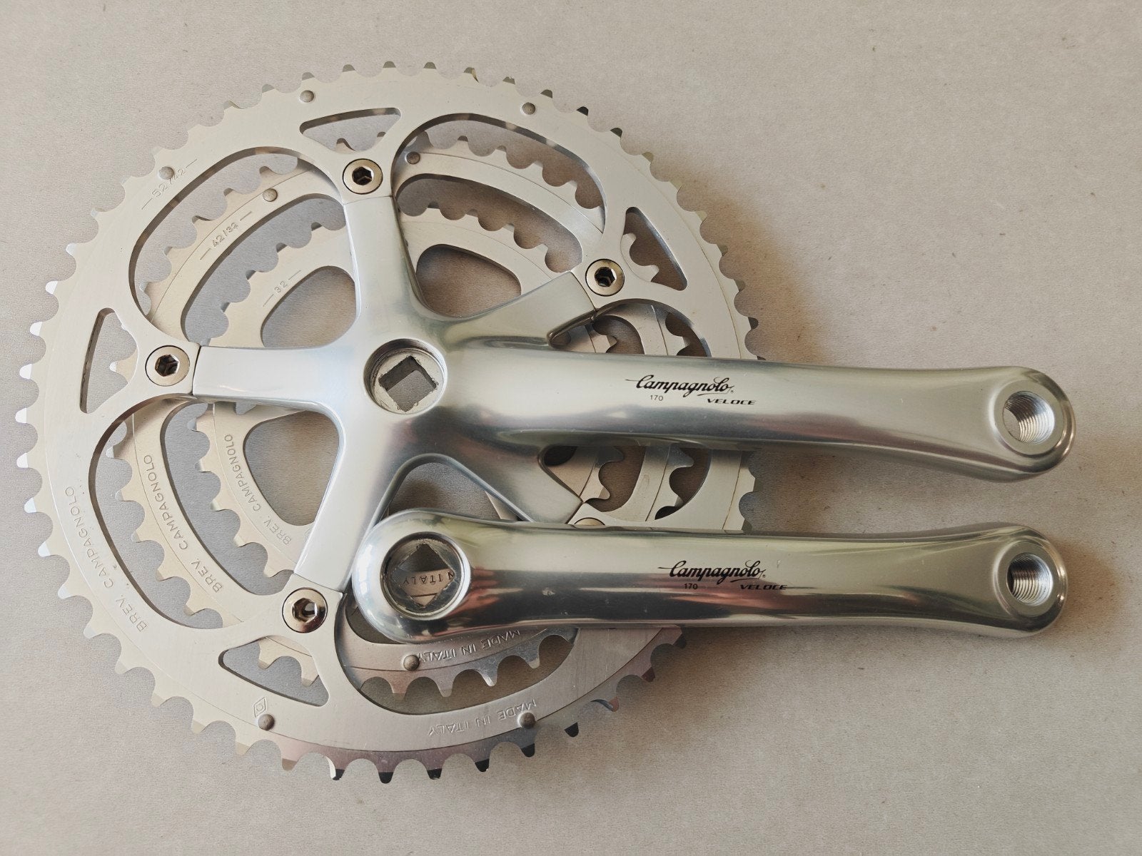 Campagnolo Veloce Crankstel triple170mm 52/42/32T, Crankstel of Pedalen, Campagnolo, Nieuw, Ophalen of Verzenden