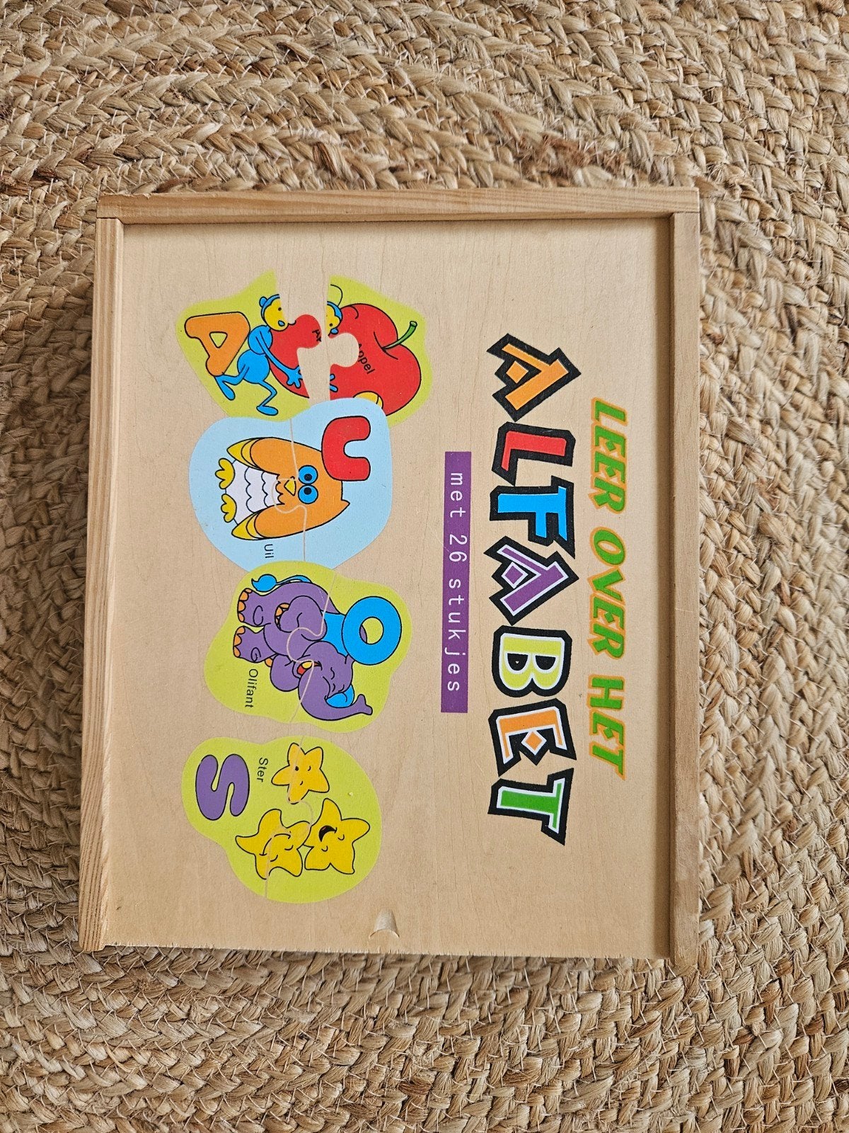 Houten Alfabet Puzzel - Leer Letters Spelenderwijs, Ophalen, Gebruikt, Puzzelen