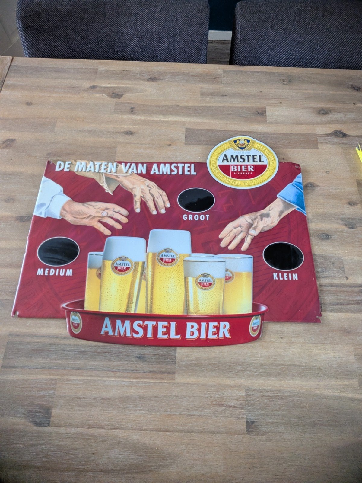 Metalen Amstel Bier Reclamebord - De Maten van Amstel, Ophalen of Verzenden