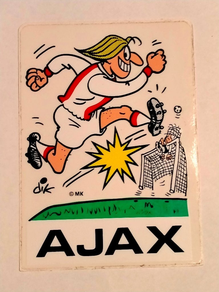 Ajax Amsterdam MK vintage voetbal logo sticker club logo, Verzamelen, Ophalen of Verzenden, Zo goed als nieuw, Overige typen